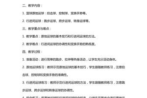 篮球运动的专项体能训练教案
